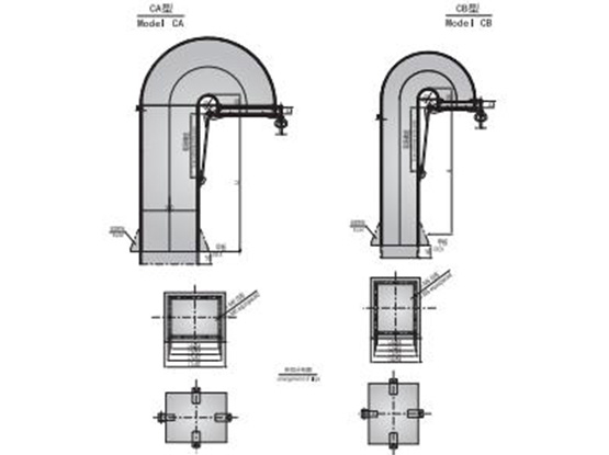 CA型、CB型通风简的结构型式(Structure type of CA type and CB type ventilation simple)
