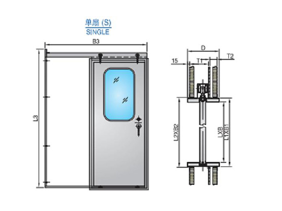 不锈钢/铝质单扇舱室移门 STAINLESS STEEL/ALUMINIUM SINGLE-LEAF SLDING DOOR FOR CABIN